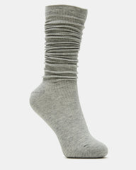 SLOUCHY RIB SOCKS OATMEAL HEATHER