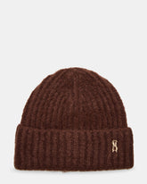 LOGO BEANIE DARK BROWN