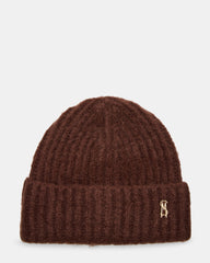LOGO BEANIE DARK BROWN