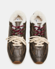 AZIEL FAUX FUR BROWN DISTRESSED