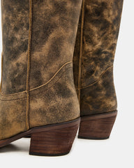 ALBANY BROWN DISTRESSED WIDE CALF