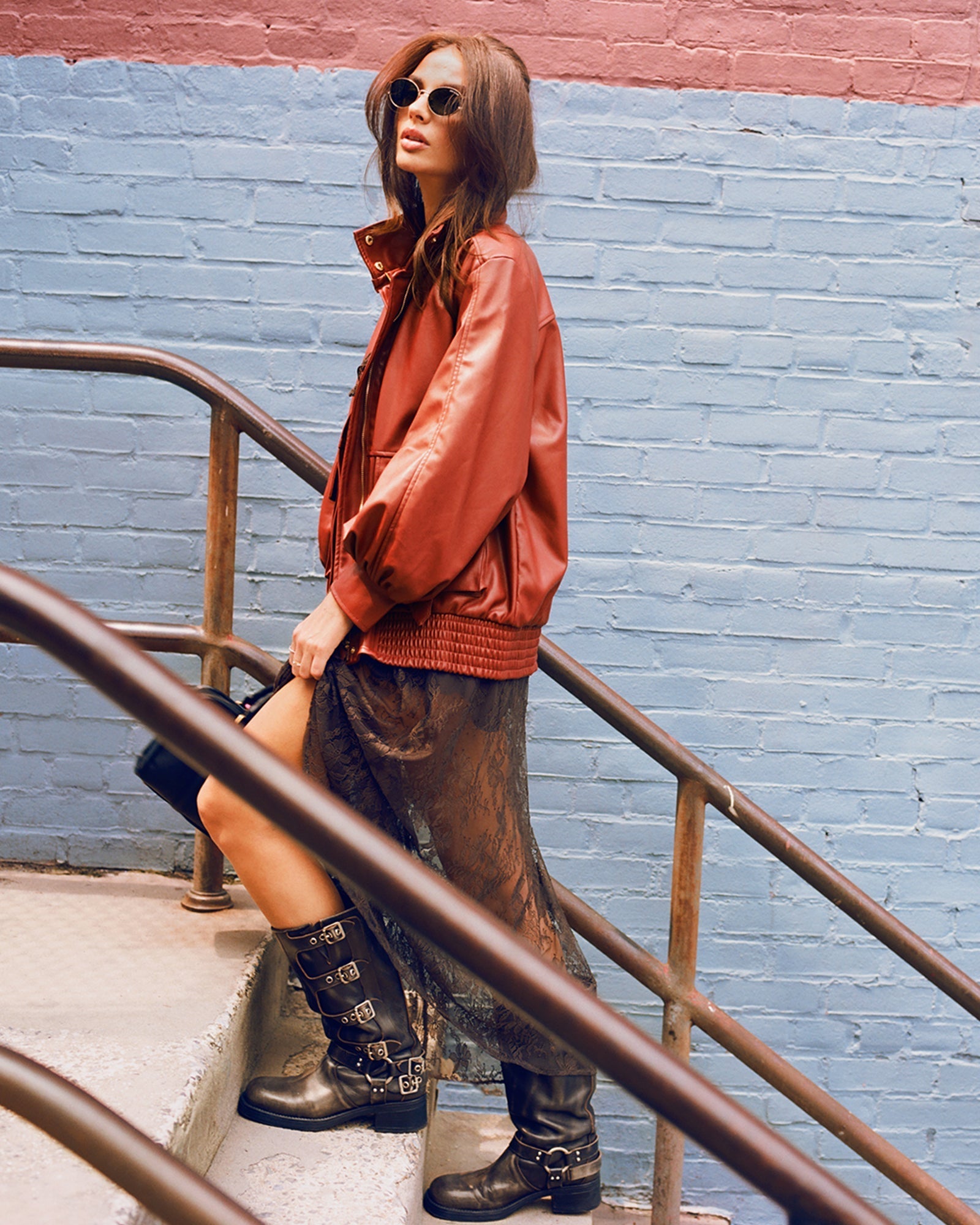 VEE JACKET DUSTY BRICK