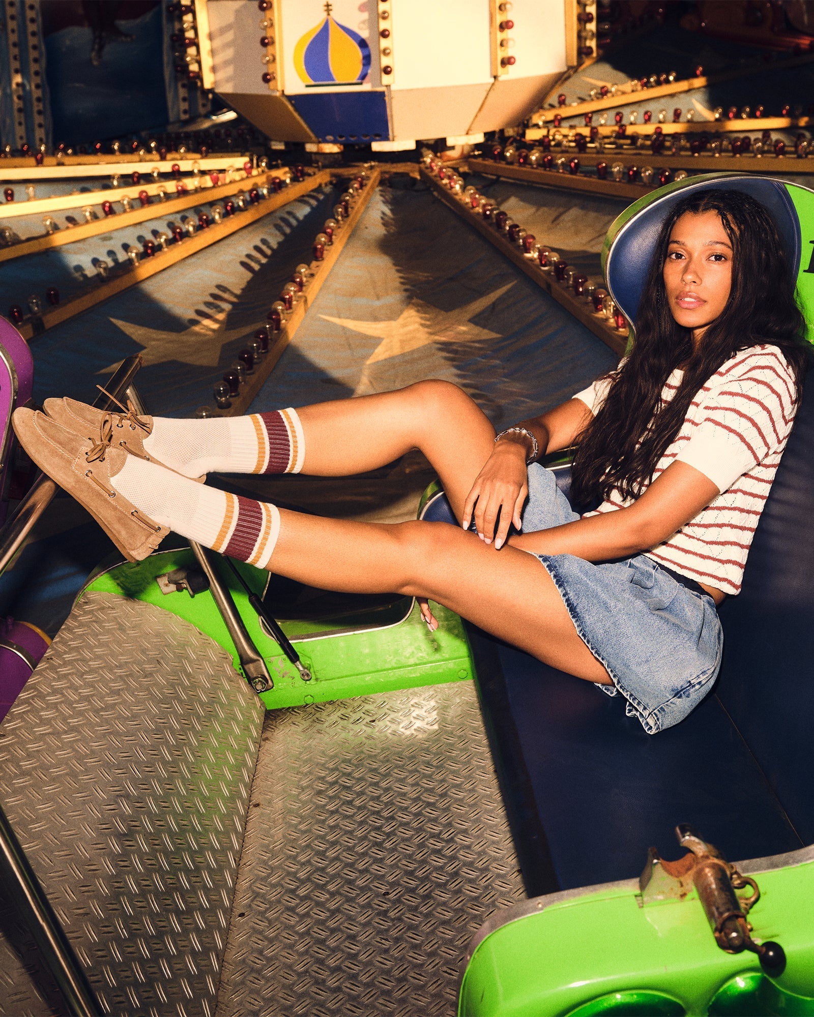 VARSITY CREW SOCKS BONE MULTI