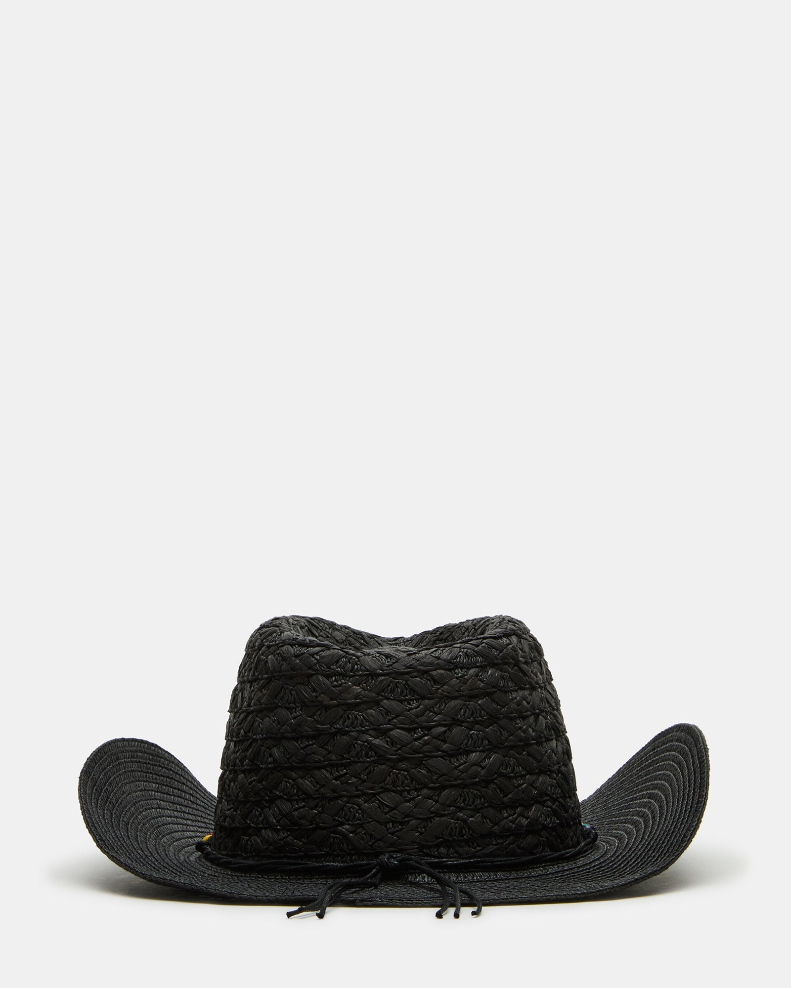 BEADED TRIM WESTERN HAT BLACK