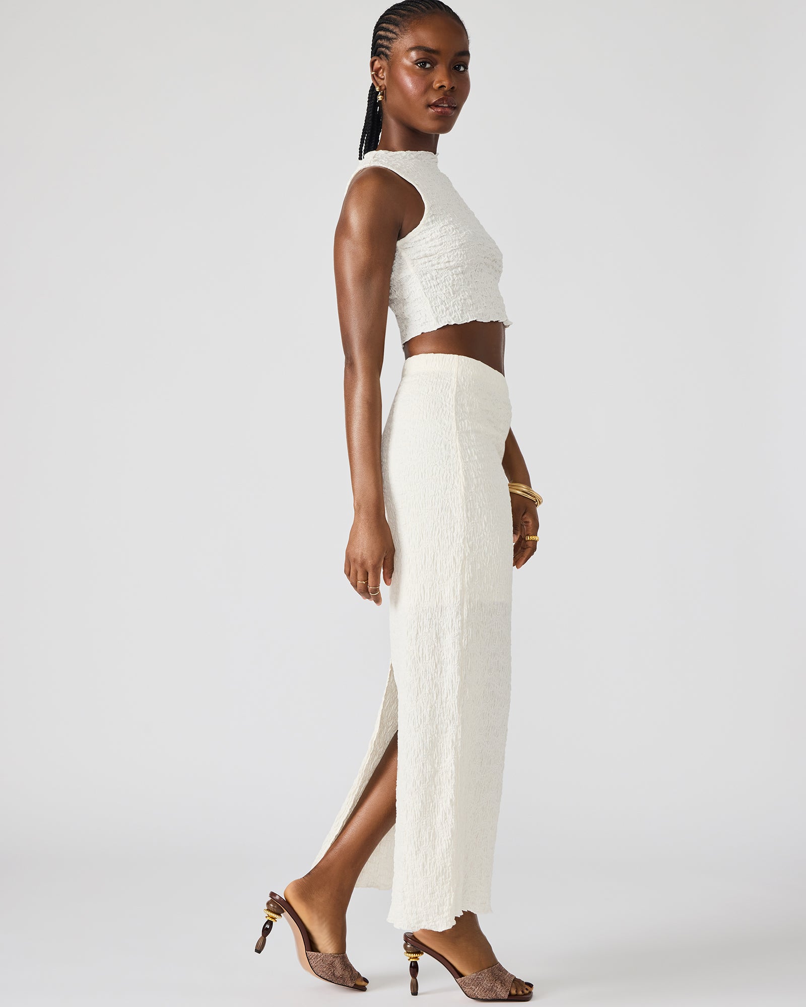 SEASIDE MAXI SKIRT SET CREAM