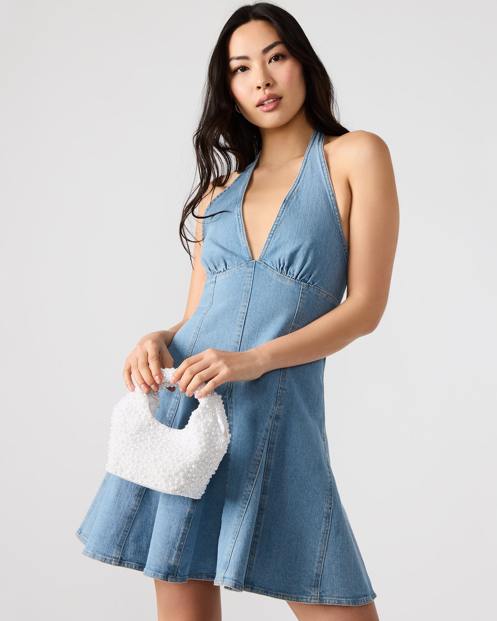 KINSLEY BEADED BAG WHITE