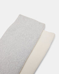 FALL 2 PACK MARLED KNEE HIGH SOCKS LIGHT GREY