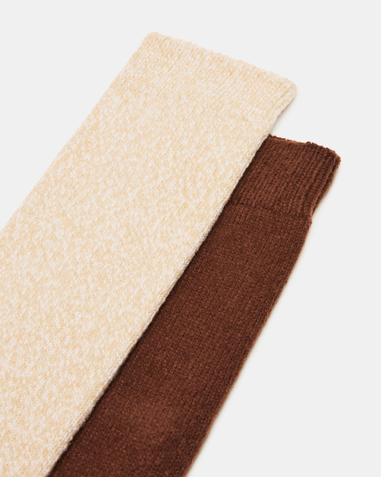 FALL 2 PACK MARLED KNEE HIGH SOCKS TAN