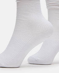 2 PACK RIB SLOUCH SOCKS WHITE