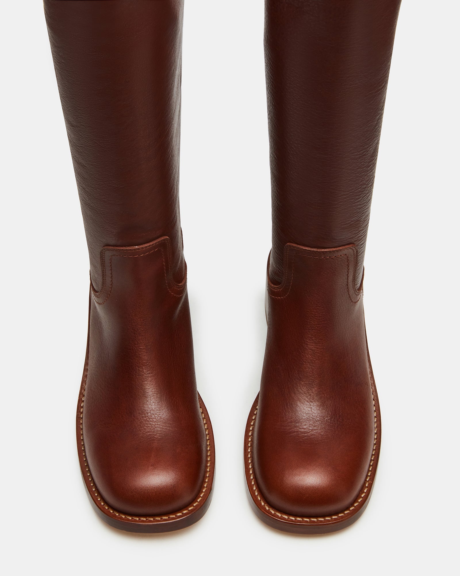 RIGGS RUST LEATHER WIDE CALF